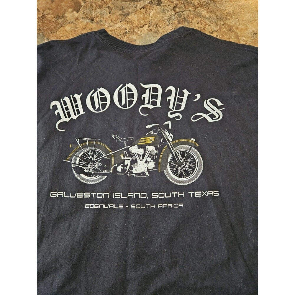 Woodys Motorcycle T-shirt mens Black 2XL short sleeve Biker Tee shirt harley(B13